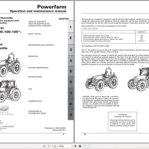 Landini Tractor Powerfarm 75 110 Operators Maintenance Manual 6502879M3 EN 1