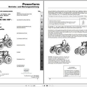 Landini Tractor Powerfarm 75 110 Operators Maintenance Manual 6502882M1 DE 1