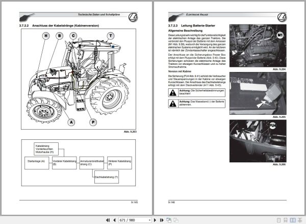 Landini Tractor Powerfarm 75 to 105 M4 T3 Service Manual 3675942M4 DE 2