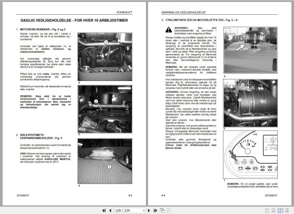 Landini Tractor Powerlift TTH Tier 3 45 x 9 x 30 Operators Maintenance Manual 327228070DAN DA 2