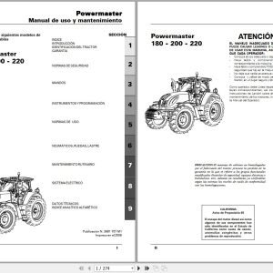 Landini Tractor Powermaster 180 200 220 Operators Maintenance Manual 3681757M1 ES 1