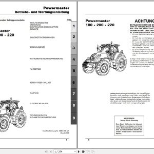 Landini Tractor Powermaster 180 200 220 Operators Maintenance Manual 3681758M1 DE 1