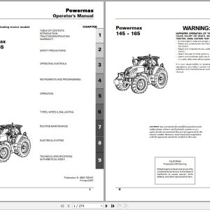 Landini Tractor Powermax 145 165 Operators Maintenance Manual 3693705M1 EN 1