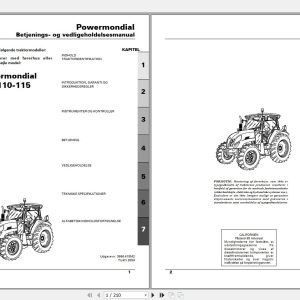 Landini Tractor Powermondial 100 110 115 Operators Maintenance Manual 3696415M2 DA 1