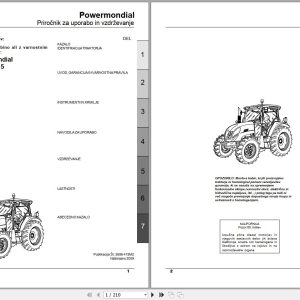 Landini Tractor Powermondial 100 110 115 Operators Maintenance Manual 3696419M2 SL 1