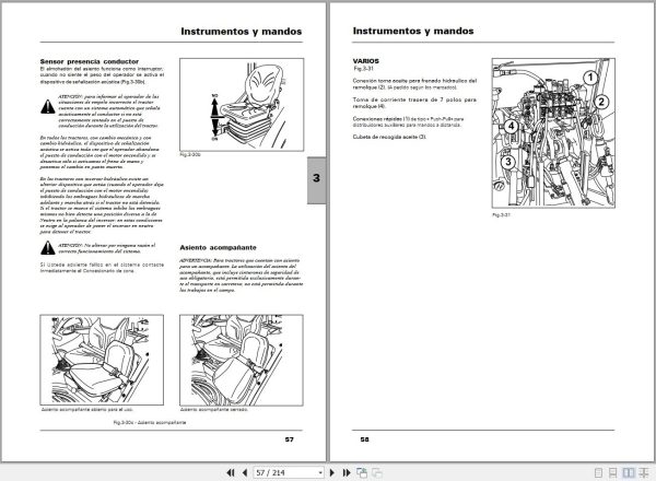 Landini Tractor Powermondial 100 110 115 Operators Maintenance Manual 6502454M1 ES 2