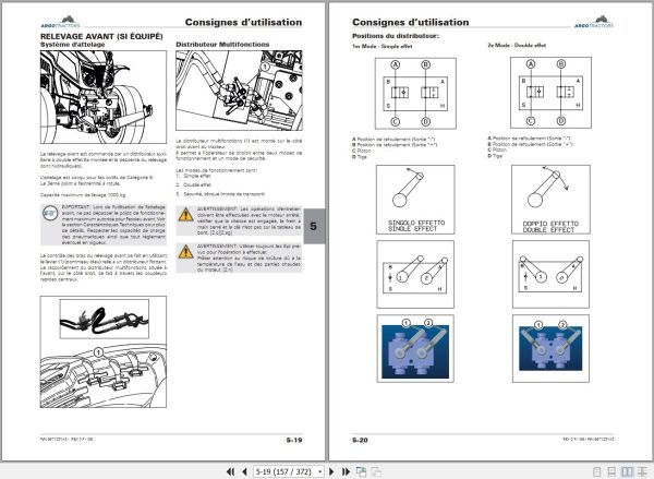 Landini Tractor REX 3 060 F to 3 080 GE Operators Maintenance Manual 6671251A3 FR 2