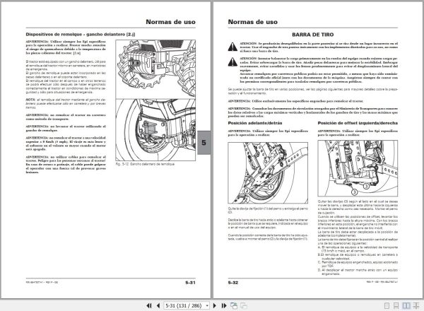 Landini Tractor REX 3 060 F to REX 3 080 GE Operators Maintenance Manual 6647907A1 ES 2