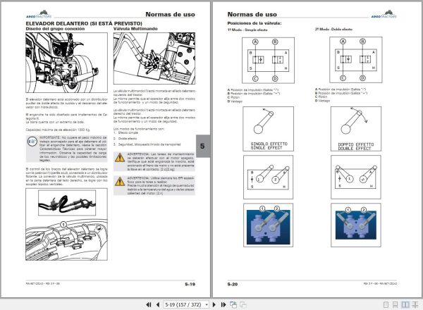 Landini Tractor REX 3 060 F to REX 3 080 GE Operators Maintenance Manual 6671252A3 ES 2