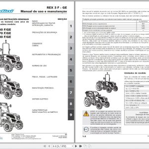 Landini Tractor REX 3 060F to REX 3 080GE Operators Maintenance Manual 6673443A3 PT 1