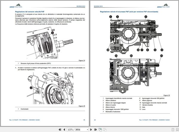 Landini Tractor REX 4 080 to 4 120 Service Manual 6705546A1 IT 2