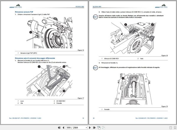 Landini Tractor REX 4 080GE to 4 120GT Service Manual 6705557A1 IT 2