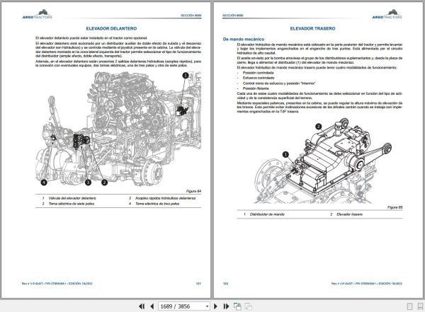 Landini Tractor REX 4 080V to REX 4 120GT Service Manual 6705549A1 ES 2