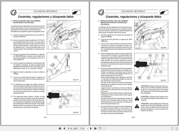 Landini Tractor REX 60V to REX 100GT Service Manual 3659963M2 ES 2