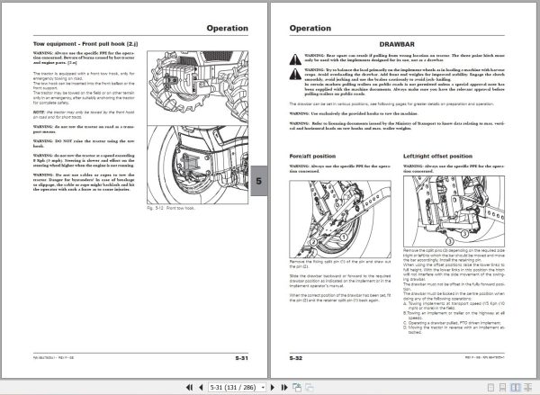 Landini Tractor Rex 3 060F to Rex 3 080GE Operators Maintenance Manual 6647905A1 EN 2
