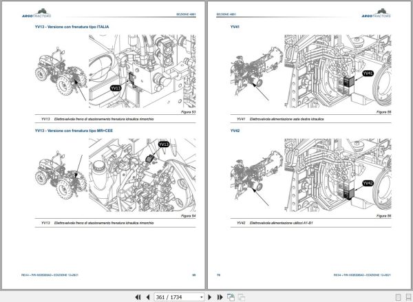 Landini Tractor Rex 4 070 4 080 Service Manual 6637126A2 IT 2