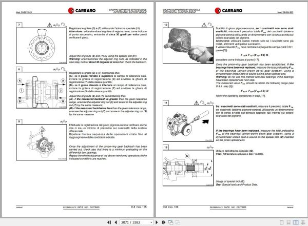 Landini Tractor Rex 4 070 Rex 4 080 Service Manual 6635336A3 EN 2