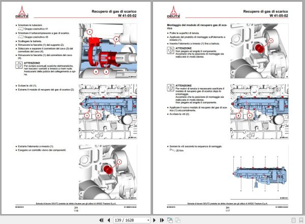 Landini Tractor Rex 4 070F to 4 120GT Service Manual 6637126A1 IT 2