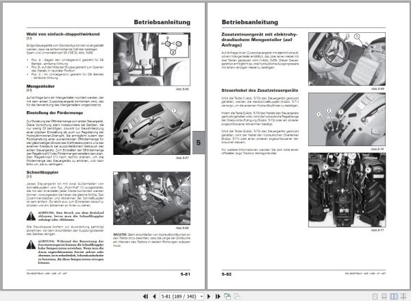 Landini Tractor Rex 4 070GB to 4 120GT Operators Maintenance Manual 6626759A3 DE 2