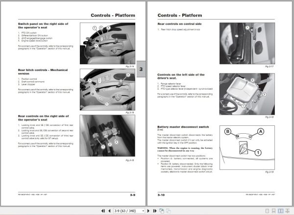 Landini Tractor Rex 4 070GB to Rex 4 120GE Operators Maintenance Manual 6626745A3 EN 2