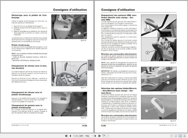 Landini Tractor Rex 4 070V to 4 120GT Operators Maintenance Manual 6613967A3 FR 2
