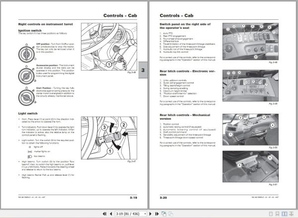 Landini Tractor Rex 4 070V to Rex 4 120GT Operators Maintenance Manual 6613965A3 EN 2