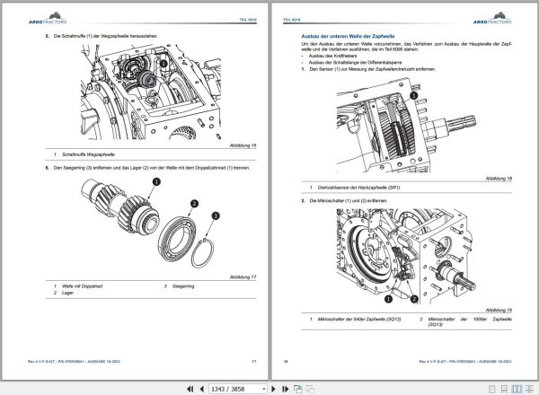 Landini Tractor Rex 4 080 4 090 4 100 4 110 4 120 Service Manual 6705550A1 DE 2