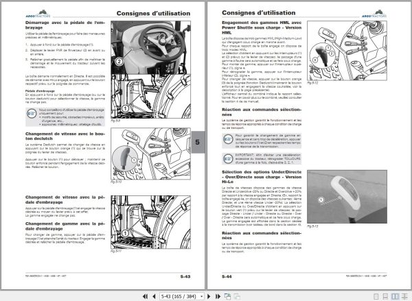 Landini Tractor Rex 4 080 GE to 4 120 GT Operators Maintenance Manual 6695503A1 FR 2