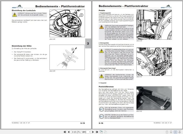 Landini Tractor Rex 4 080GE to 4 120GT Operators Maintenance Manual 6695508A1 DE 2