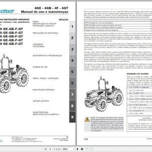 Landini Tractor Rex 4 080GE to 4 120GT Operators Maintenance Manual 6695513A1 PT 1