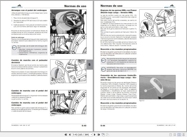Landini Tractor Rex 4 080GE to Rex 4 120GT Operators Maintenance Manual 6695505A1 ES 2