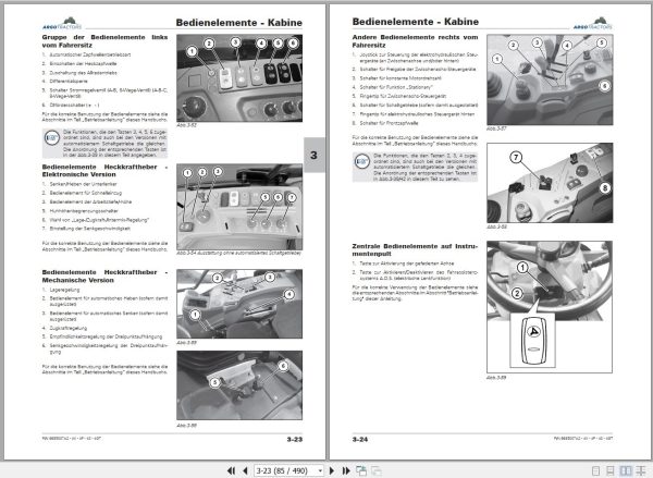 Landini Tractor Rex 4 080V to 4 120GT Operators Maintenance Manual 6685007A2 DE 2