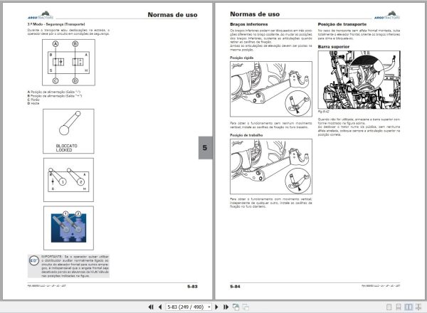Landini Tractor Rex 4 080V to Rex 4 120GT Operators Maintenance Manual 6685014A2 PT 2