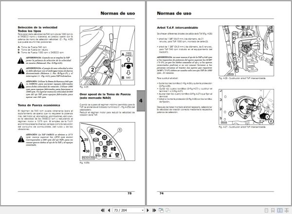 Landini Tractor Rex 60GE to 105GT Frutero Operators Maintenance Manual 3666055M4 ES 2