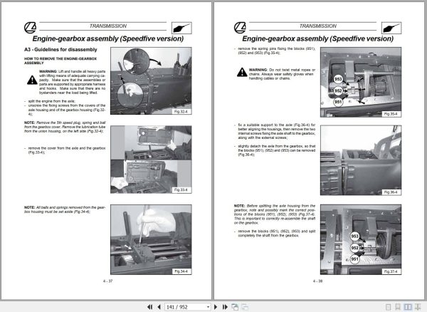 Landini Tractor Rex 60GE to 105GT Service Manual 3675943M1 EN 2