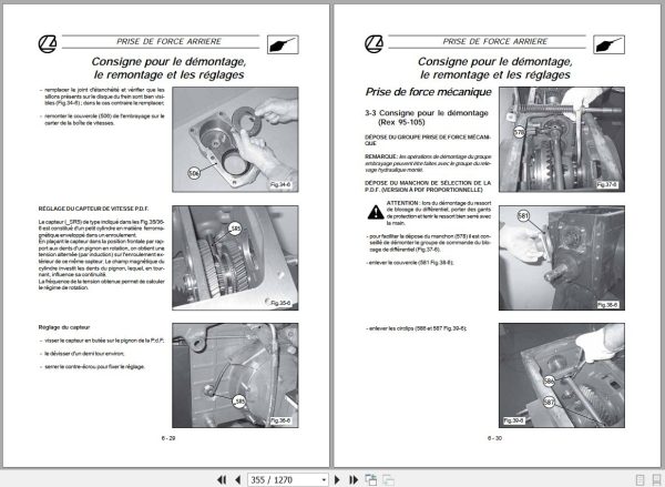 Landini Tractor Rex 60GE to 105GT Service Manual 3675945M2 FR 2