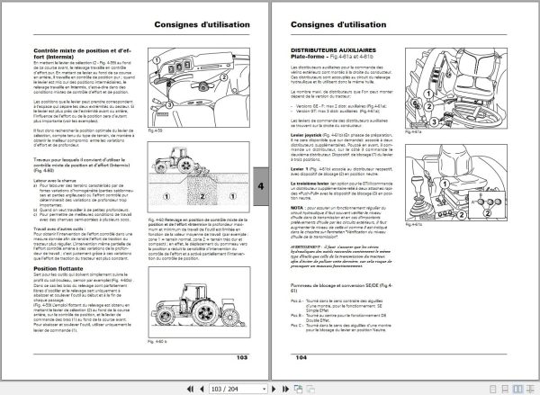 Landini Tractor Rex 60GE to 105GT Verger Operators Maintenance Manual 3666054M4 FR 2