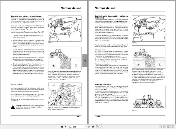 Landini Tractor Rex 65GE to 105GT Frutero Techno Operators Maintenance Manual 4208434M1 ES 2