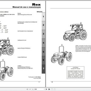 Landini Tractor Rex 65GE to 105GT Operators Maintenance Manual 4208385M1 PT 1