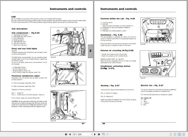 Landini Tractor Rex 75F to 110GT Orchard Operators Maintenance Manual 4221157M1 EN 2