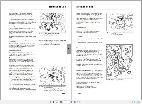 Landini Tractor Rex 75F to 110GT Pomareiros Operators Maintenance Manual 4221161M1 PT 2