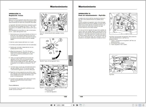 Landini Tractor Rex 75F to 90GT Frutero Operators Maintenance Manual 4221317M1 ES 2