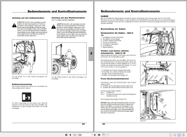 Landini Tractor Rex 75F to 90GT Obstbau Operators Maintenance Manual 4221318M1 DE 2
