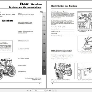 Landini Tractor Rex 75V 85V Weinbau Operators Maintenance Manual 3676132M1 DE 1