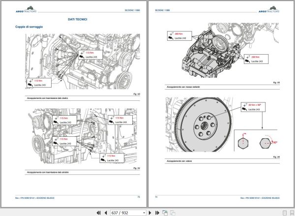 Landini Tractor Rex 80F to 120GT Service Manual 6696101A1 IT 2