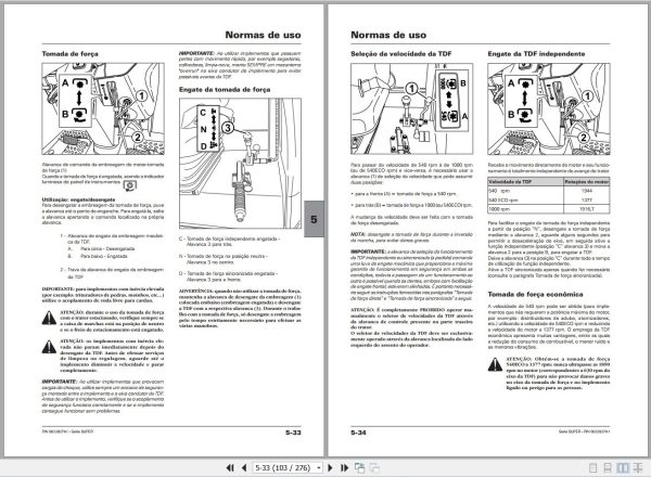 Landini Tractor SUPER 100B to 110 Operators Maintenance Manual 6622927A1 PT 2