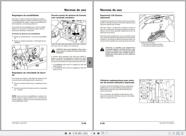 Landini Tractor SUPER 110 to 7860 Operators Maintenance Manual 6618320A1 PT 2