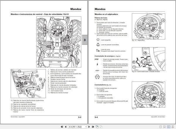 Landini Tractor SUPER 7860 to 110B Operators Maintenance Manual 6613746A1 ES 2