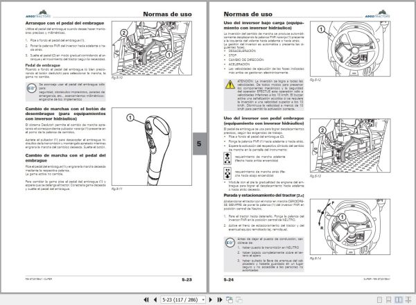 Landini Tractor SUPER 85 120 Operators Maintenance Manual 6720158A1 ES 2