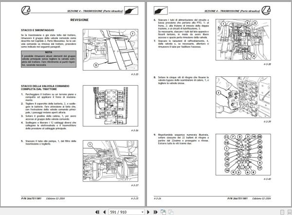 Landini Tractor Starland 170 190 210 240 Service Manual 3667511M1 IT 2